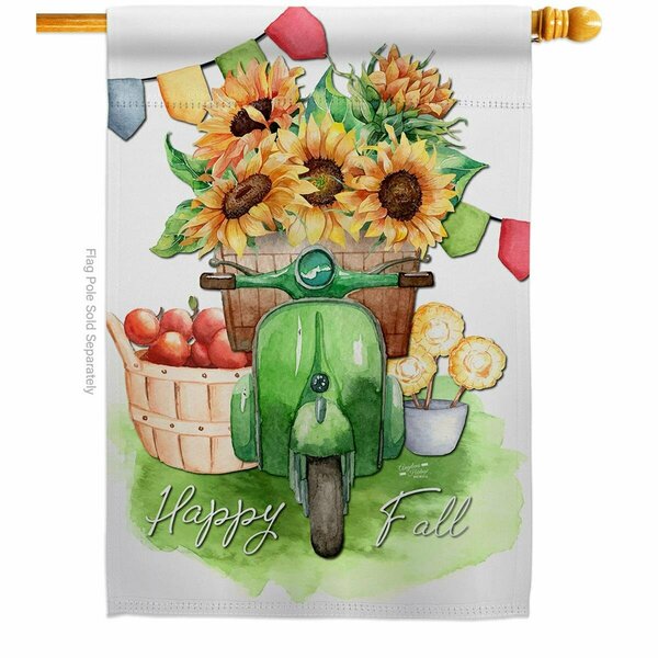 Patio Trasero 28 x 40 in. Sunflowers Fall House Flag with Harvest & Autumn Double-Sided Vertical Flags  Banner PA3898613